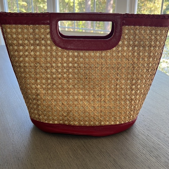 Elaine Turner Cane Woven Patent Leather Bag - Picture 2 of 13